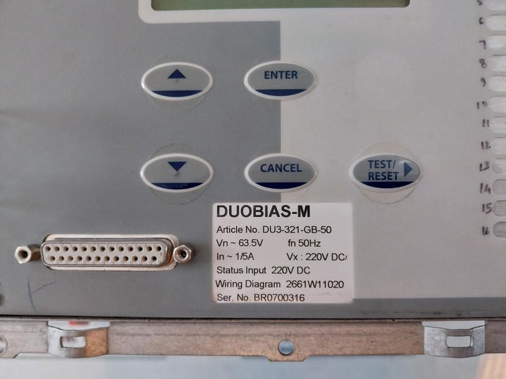 Easun Reyrolle Duobias-m Du3-321-gb-50 Protection Relay 63.5V 1/5A 50Hz