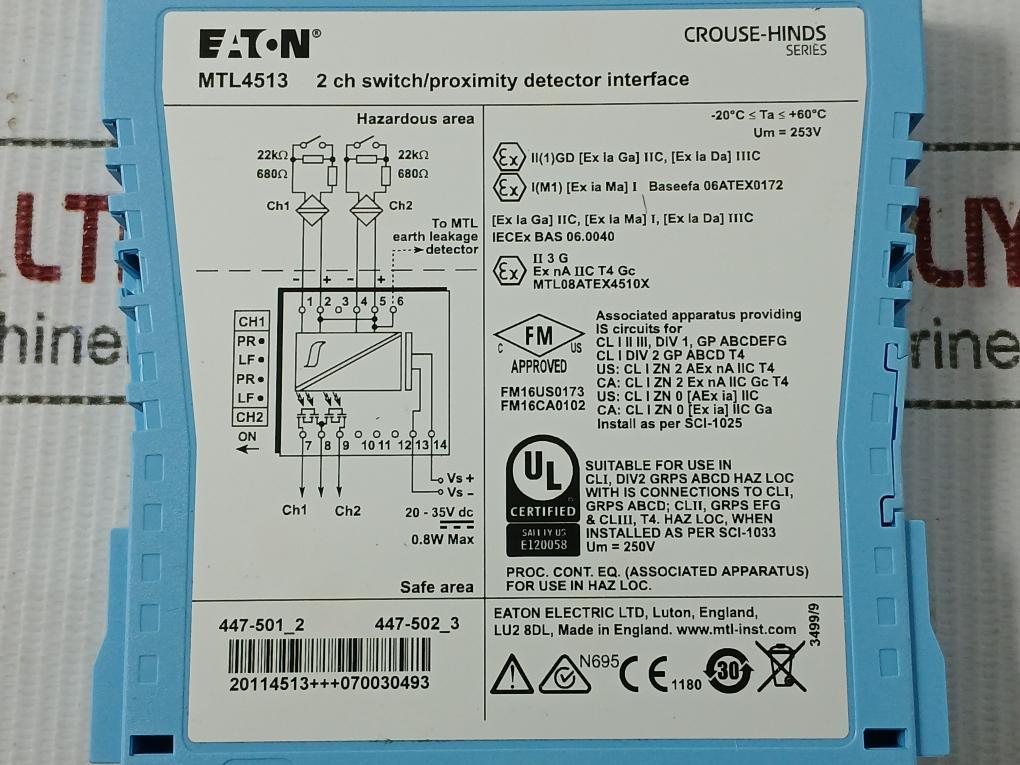 Eaton 20-35V Dc Proximity Detector Interface Mtl4513