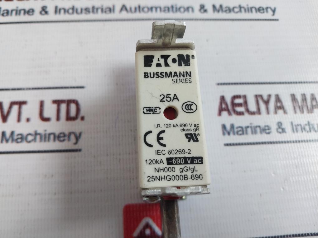 Eaton 25Nhg000B-690 Bussmann Series Fuse Nh000 Gg/Gl