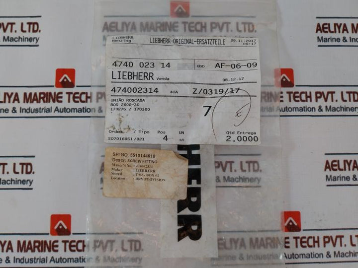Eaton 474002314 Screw Fitting Type 021, S07016051