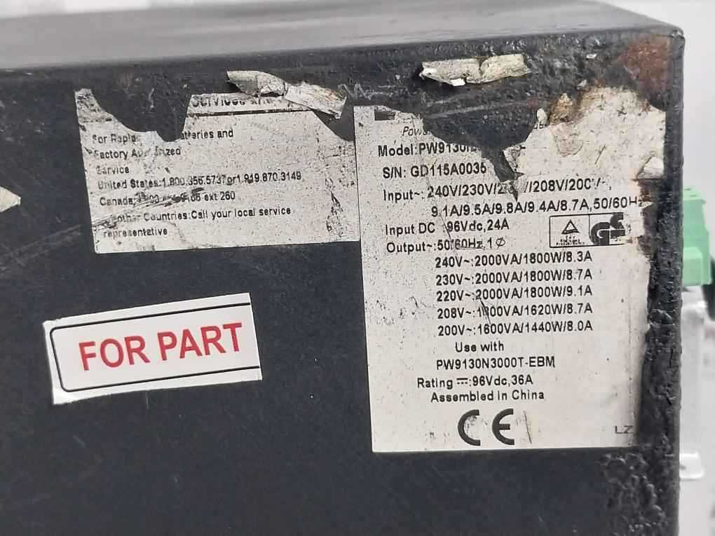 Eaton 9130 Tower Ups Is Now Discontinued 96Vdc 24A 50/60Hz (Not Working)