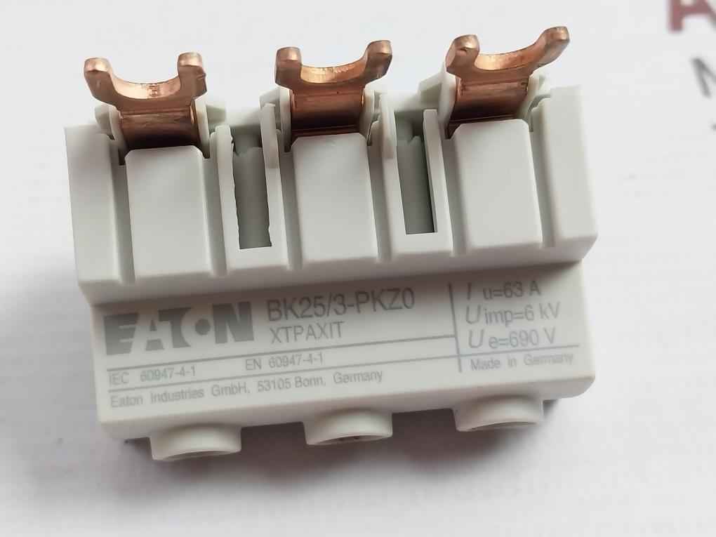 Eaton Bk25/3-pkz0 Extension Terminal 63A 6Kv 690V 75˚C