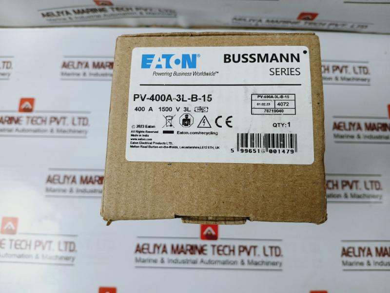 Eaton Pv-400A-3L-b-15 Bussmann Series Photovoltaic Fuse 400A 1500V Gpv Ir 100Ka