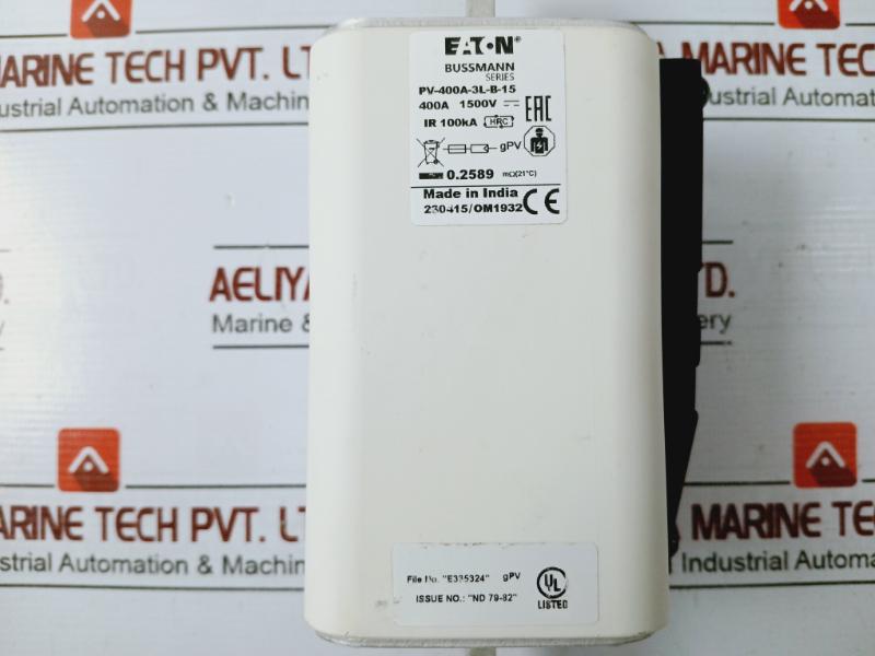 Eaton Pv-400A-3L-b-15 Bussmann Series Photovoltaic Fuse Link Ir 100Ka