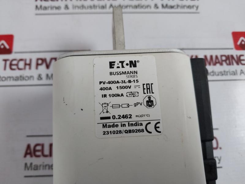 Eaton Bussmann Series Pv-400A-3L-b-15 Photovoltaic Fuse 400A 1500V Ir 100Ka