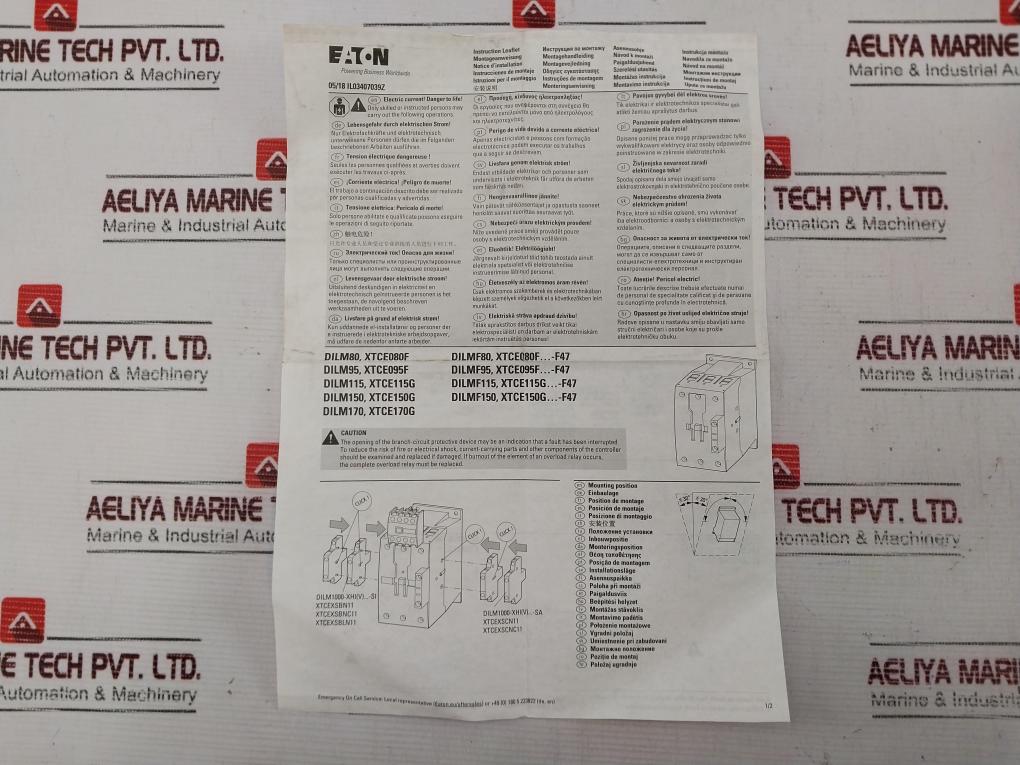 Eaton Dilm150 Moeller Series Contactor Xtce150G00L 190A