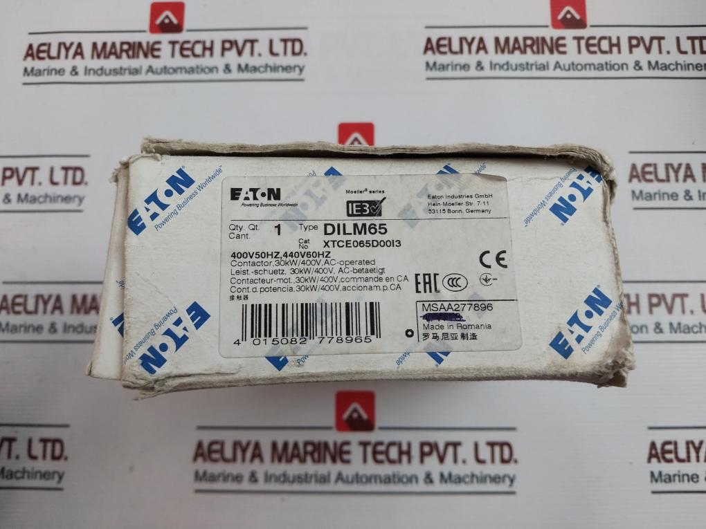 Eaton Dilm65 Contactor Xtce065D00I3 Ac-operated 30Kw/400V