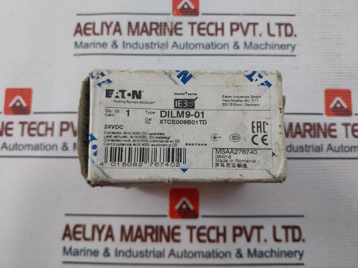 Eaton Dilm9-01 Contactor 4Kw/400V,Dc-operated 3 Ph 600V Ac
