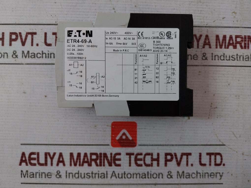 Eaton Etr4-69-a Pulse Initiating Timing Relay 240V 50-60Hz 0.05S-100H