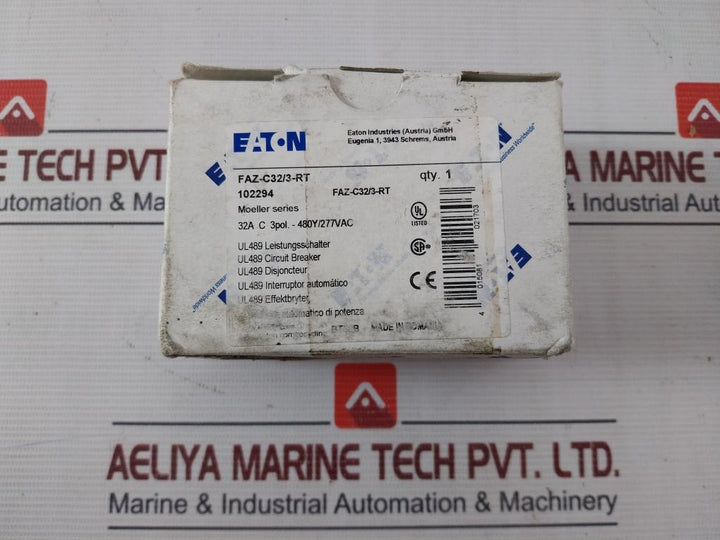 Eaton Faz-c32/3-rt Miniature Circuit Breaker Ul489 3 Pole 440V 50/60Hz 32A 4Kv