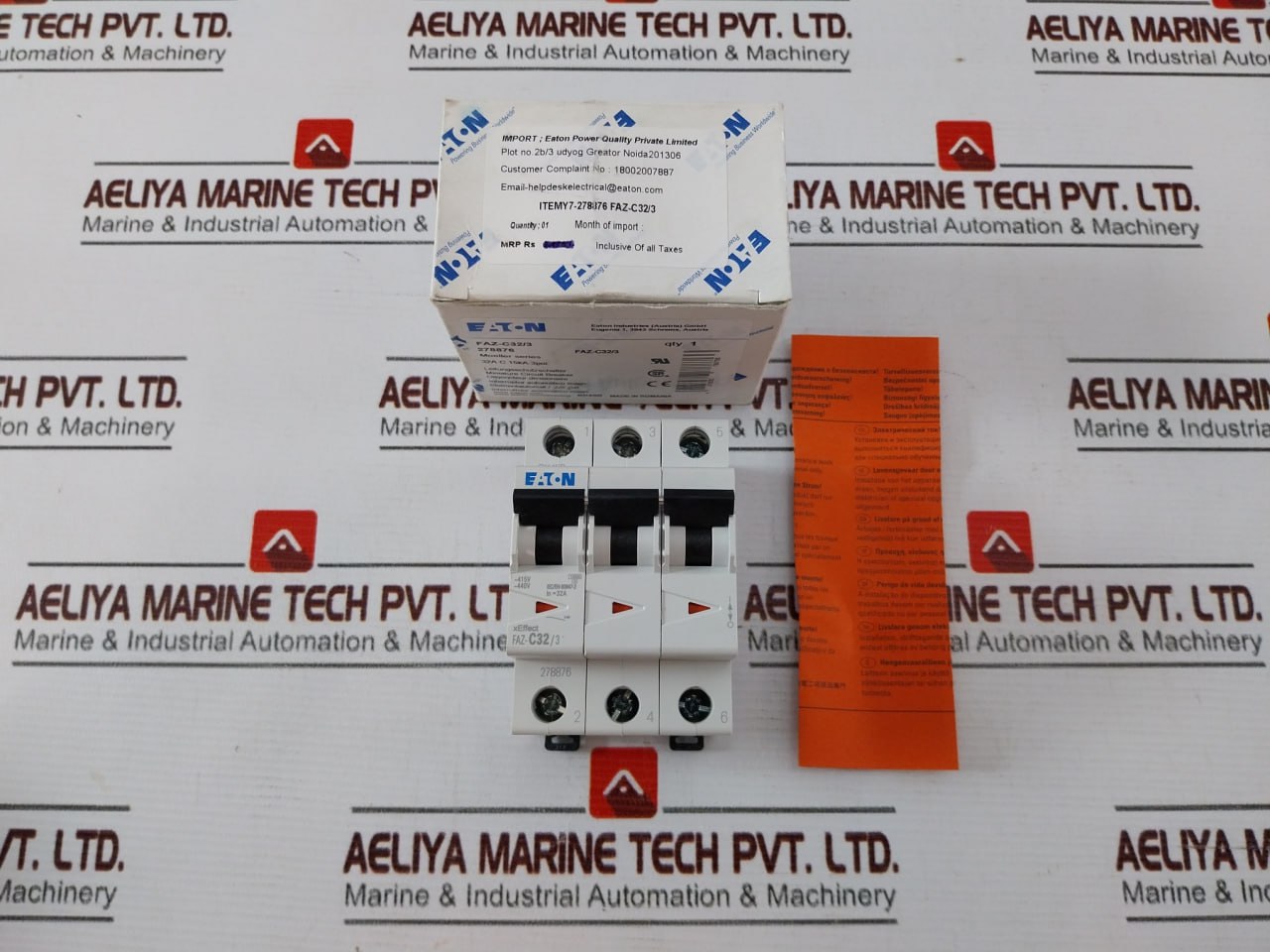 Eaton Faz-c32/3 Miniature Circuit Breaker 415V 440V (50Hz) 32A 7,5Ka 480Y/277Vac