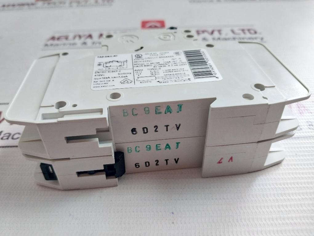 Eaton Faz-d6/2-rt Industrial Miniature Circuit Breaker 480Y/277Vac 4Kv