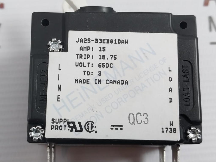Eaton Ja2S-b3Eb01Daw Circuit Breaker 15A 65Vdc