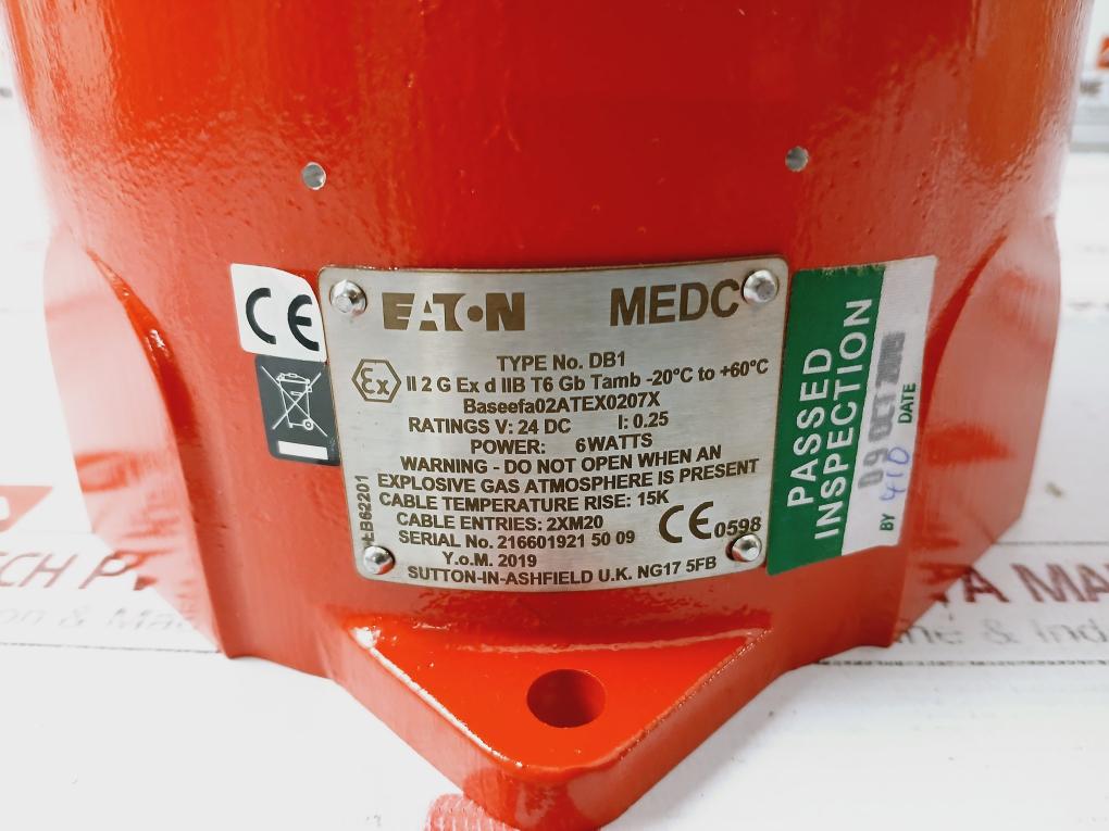 Eaton Medc Db1 Electrical Equipment For Hazardous Areas Baseefa 02atex0207x