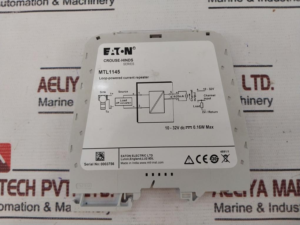 Eaton Mtl1145 Loop-powered Current Repeater 10-32v Dc