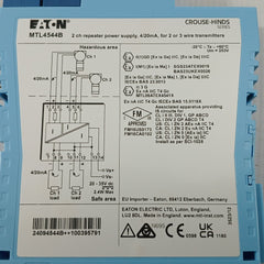 Mtl4544B 2 Ch Repeater Power Supply Module Eaton 4/20Ma 20-35Vdc
