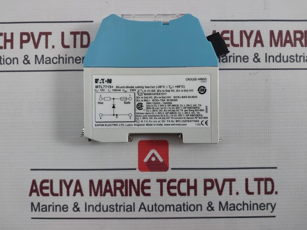 Eaton Mtl7715+ Shunt-diode Safety Barrier 15V 250V 150Ma