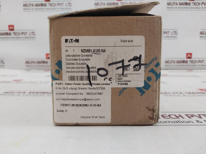 Eaton Nzmb1-a125-na Molded Case Circuit Breaker B600 Q300 300Vac 480Y/277Vac