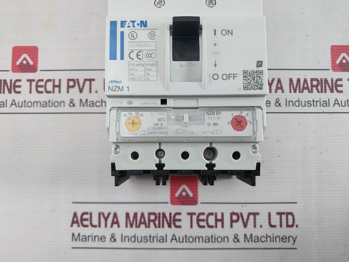 Eaton Nzmb1-a125-na Molded Case Circuit Breaker B600 Q300 300Vac 480Y/277Vac