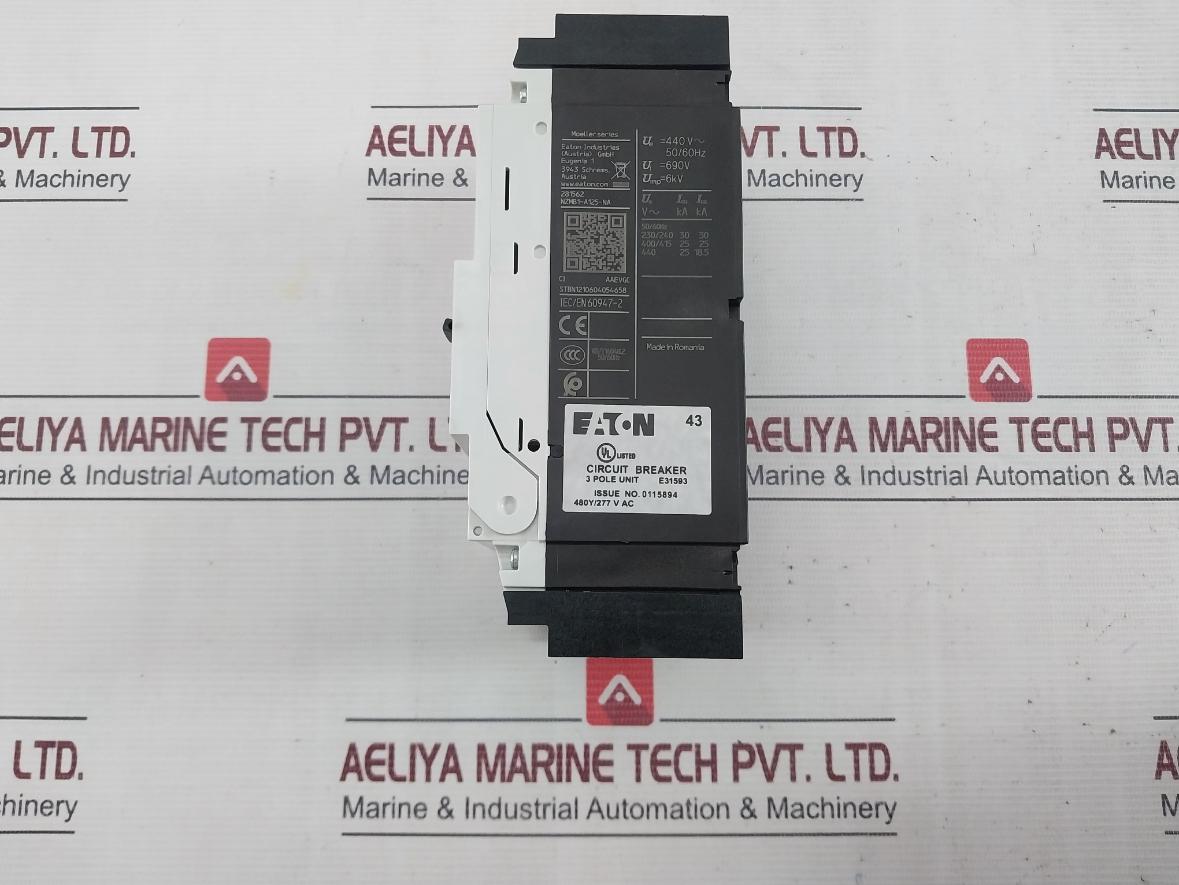 Eaton Nzmb1-a125-na Molded Case Circuit Breaker B600 Q300 300Vac 480Y/277Vac