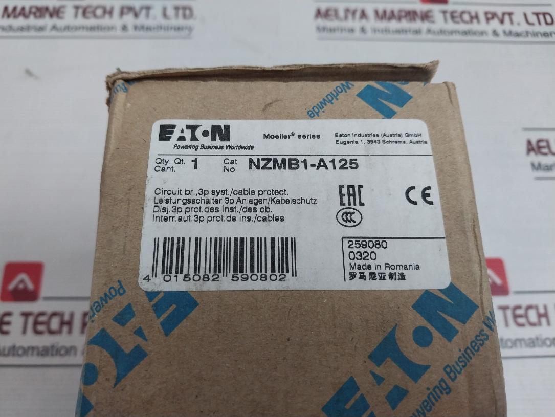 Eaton Nzmb1-a125 Molded Case Circuit Breaker 100-125 Ir/A