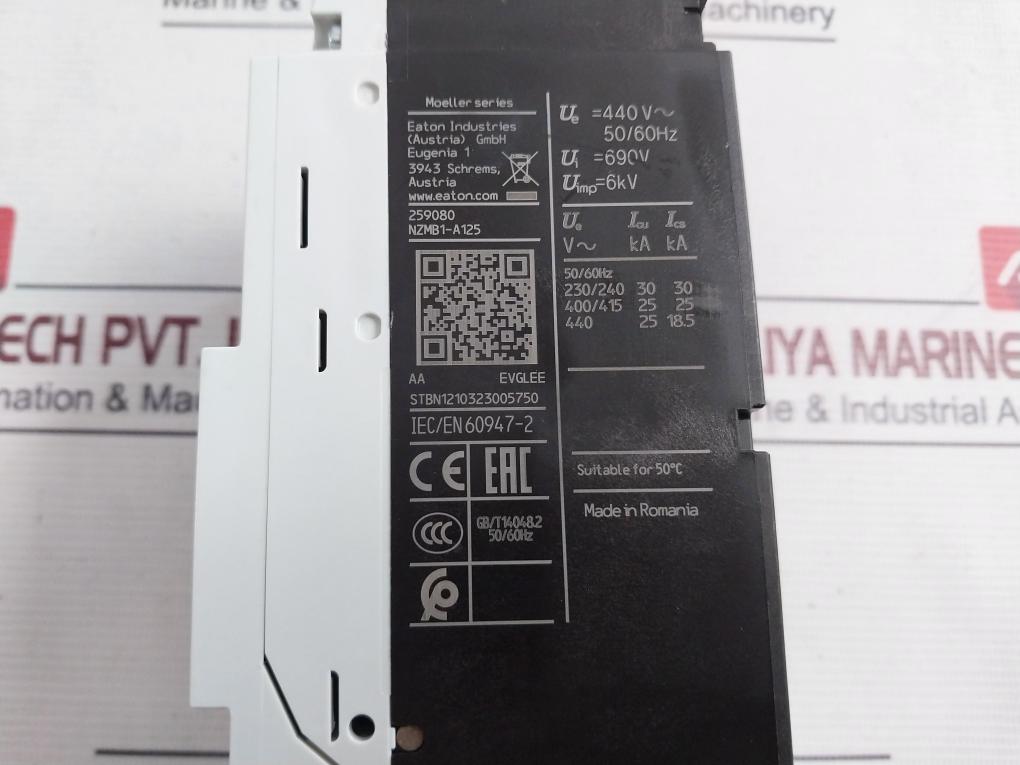 Eaton Nzmb1-a125 Molded Case Circuit Breaker 50/60Hz 50°C 1221B Il01203004Z