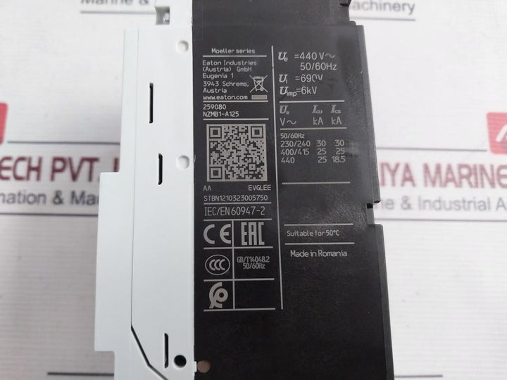 Eaton Nzmb1-a125 Molded Case Circuit Breaker 50/60Hz 50°C 1221B Il01203004Z