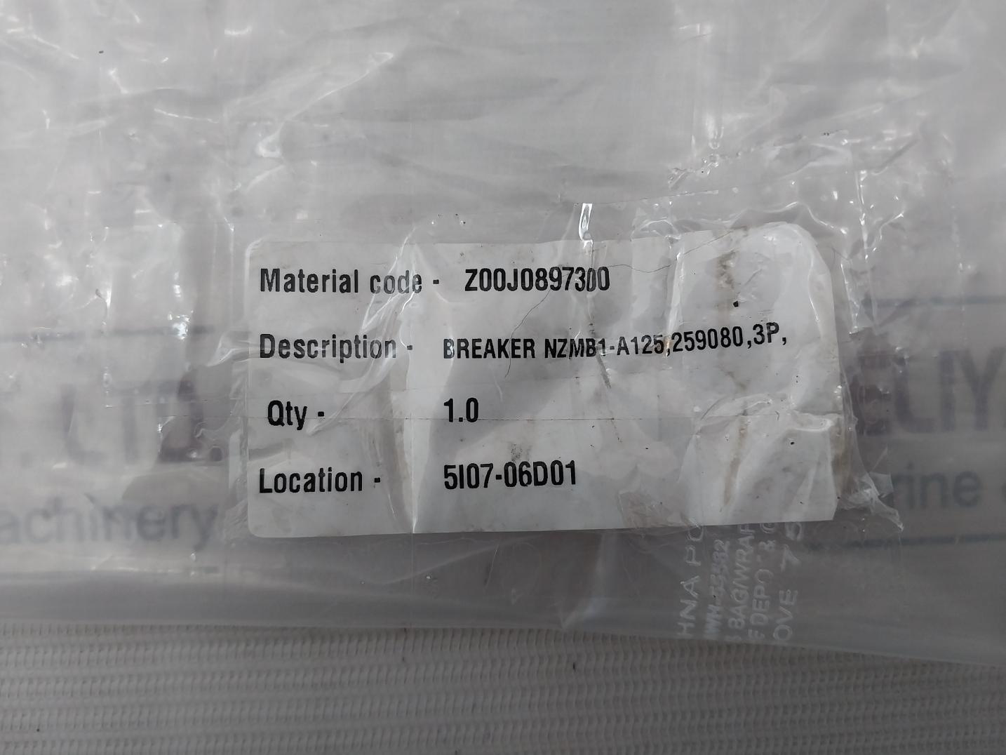 Eaton Nzmb1-a125 Molded Case Circuit Breaker Iec/En60947-2 125A 50C