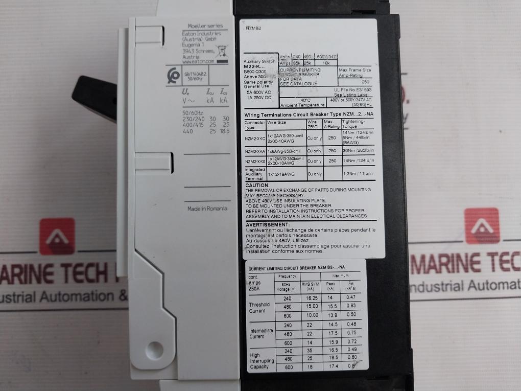 Eaton Nzmb2-a160-na Molded Case Circuit Breaker 3Pole 160A Gb/T14048.2 5A 600V