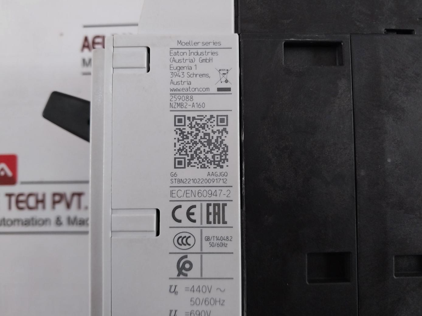 Eaton Nzmb2-a160 Complete Molded Case Circuit Breaker 50/60Hz 125-160A Ir/A