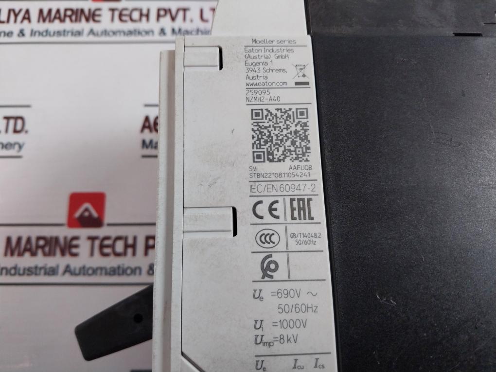 Eaton Nzmh2-a40 Circuit Breaker 40A 50/60Hz