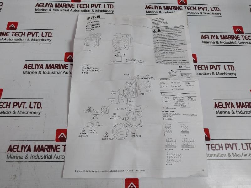 Eaton P1-25/E Disconnect Safety Switch Iu-25A, Ue-690V Ac