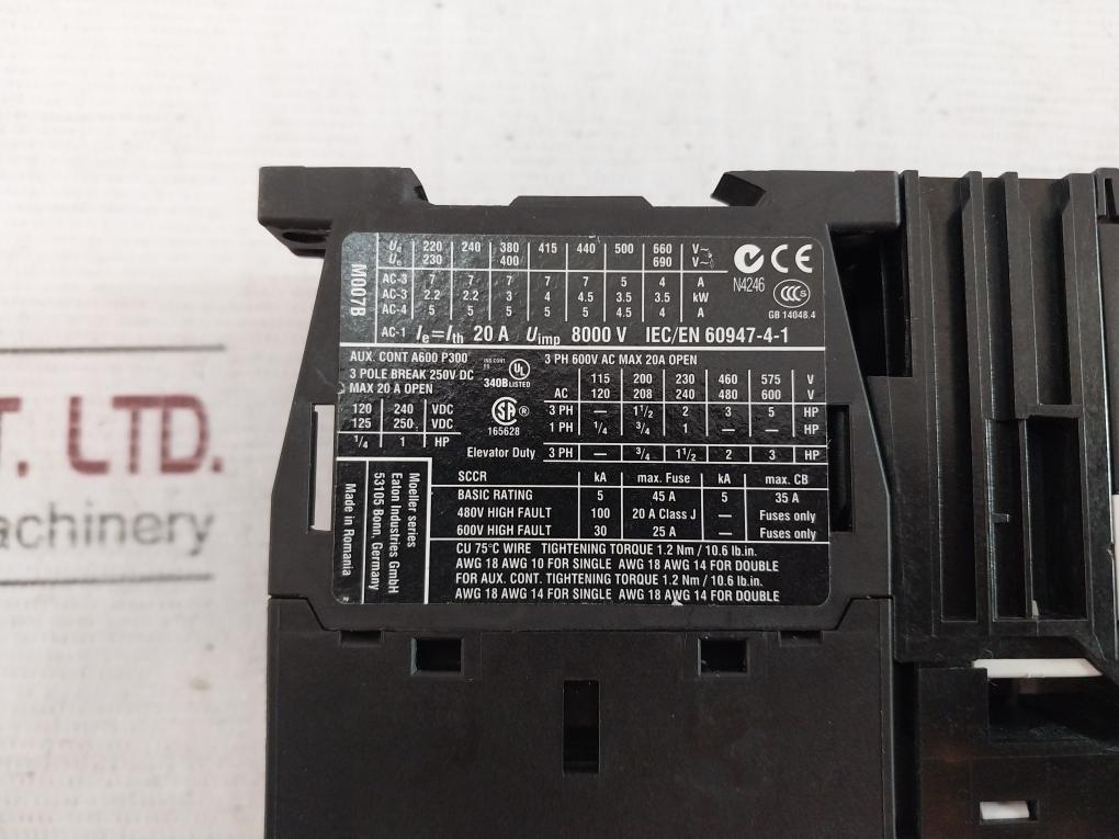 Eaton Pkzm0-1.6 Xtpr1P6Bc1 Overload Relay Motor Protector Circuit Breaker
