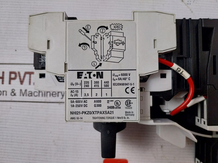 Eaton Pkzm0-1.6 Xtpr1P6Bc1 Overload Relay Motor Protector Circuit Breaker