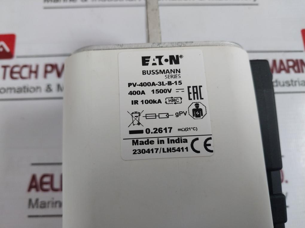 Eaton Pv-400A-3L-b-15 Bussmann Series Photovoltaic Fuse 400A Ir 100Ka E335324