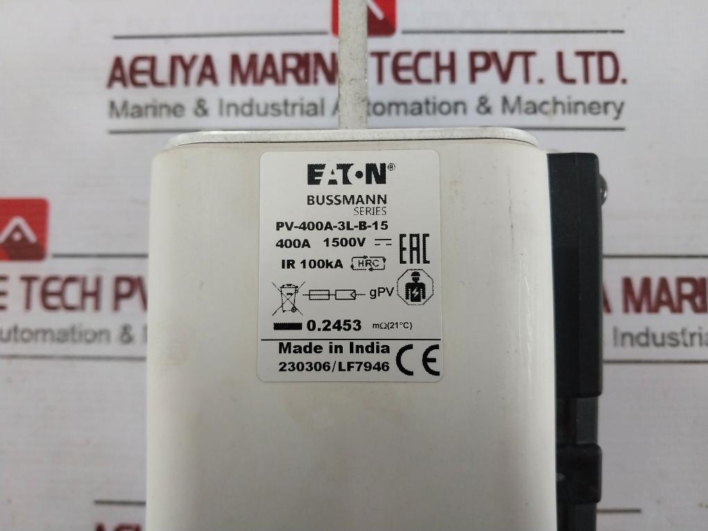 Eaton Pv-400A-3L-b-15 Bussmann Series Fuse 400A 1500V Ir 100Ka Hrc
