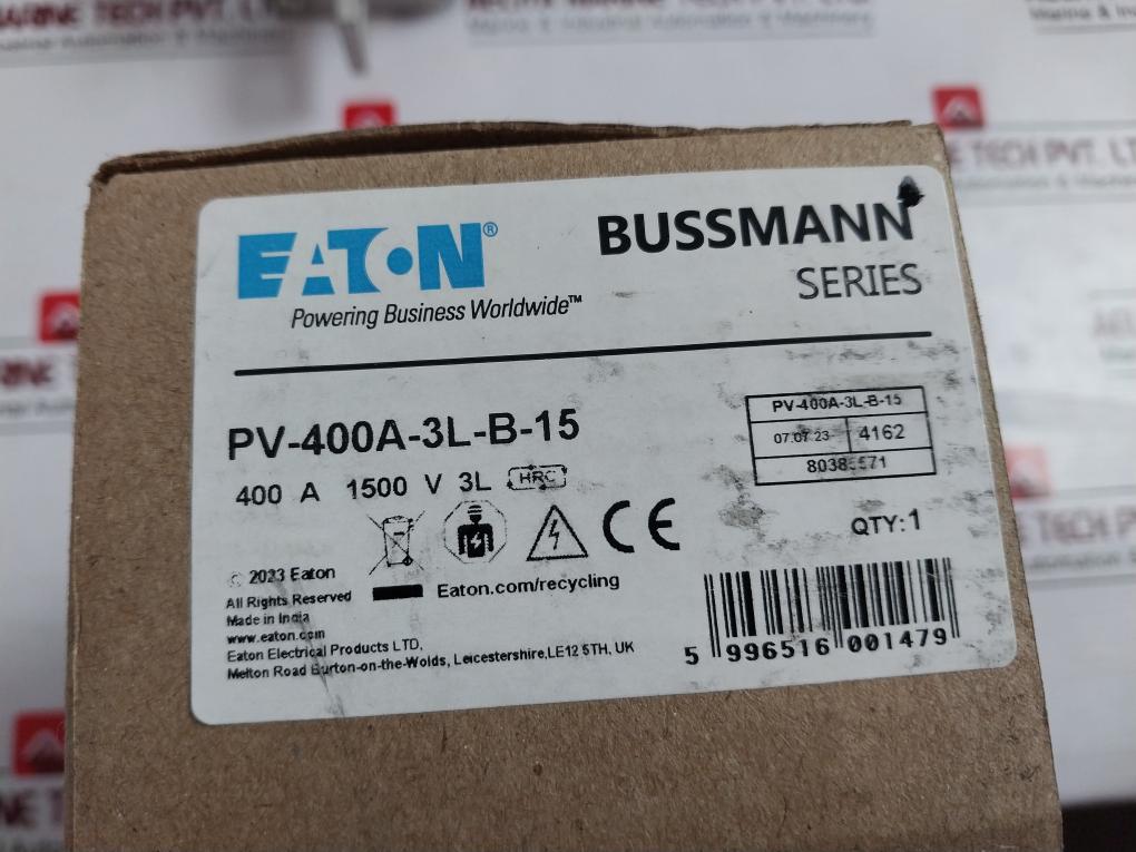 Eaton Pv-400A-3L-b-15 Bussmann Series Photovoltaic Fuse 400A 1500V E335324 100Ka