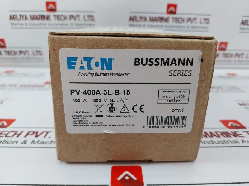 Eaton Pv-400A-3L-b-15 Bussmann Series Photovoltaic Fuse Link Rev A 1500V