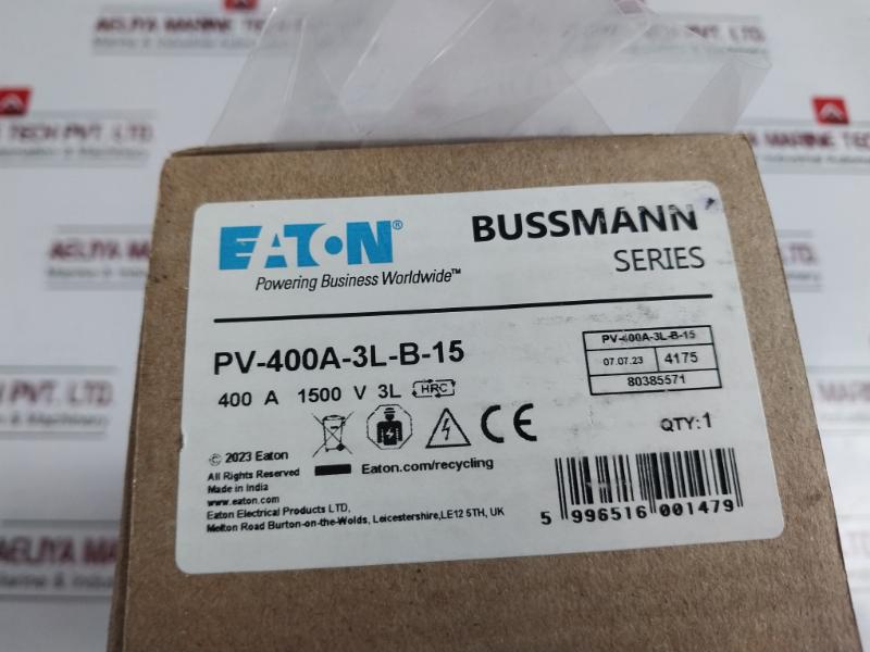 Eaton Pv-400A-3L-b-15 Bussmann Series Photovoltaic Fuse Rev A 400A 100Ka 1500V