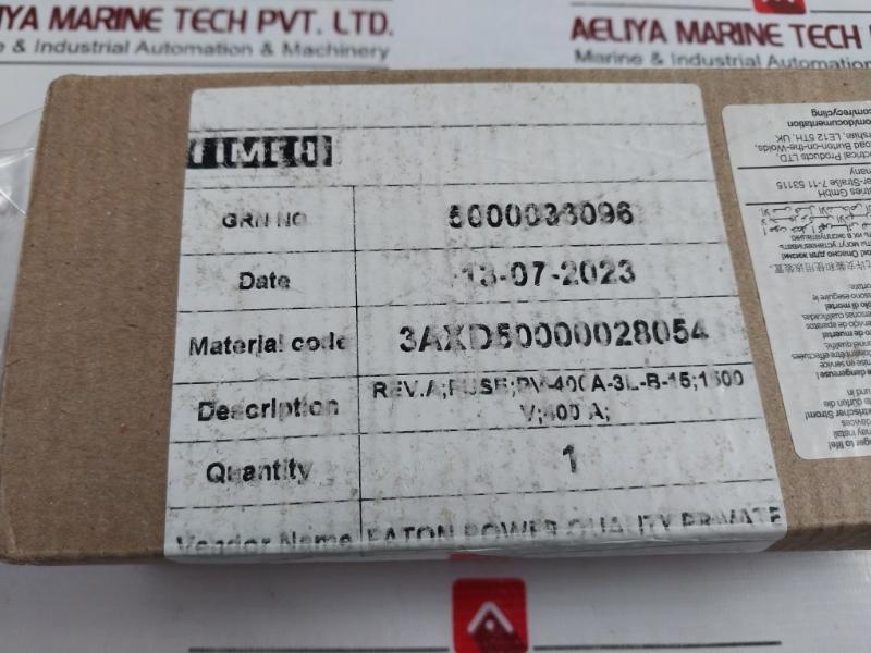 Eaton Pv-400A-3L-b-15 Bussmann Series Photovoltaic Fuse Rev A 400A 100Ka 1500V