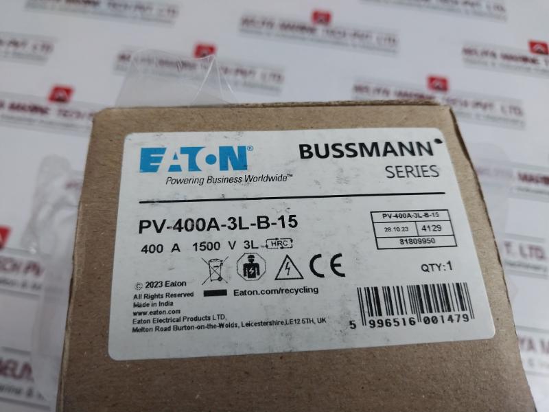 Eaton Pv-400A-3L-b-15 Bussmann Series Photovoltaic Fuse Rev A 400A 1500V 100Ka