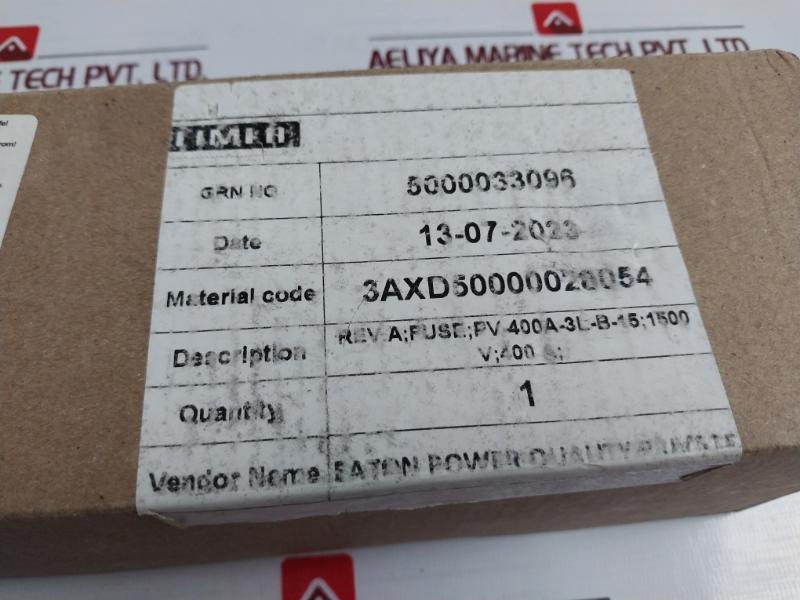 Eaton Pv-400A-3L-b-15 Bussmann Series Photovoltaic Fuse Rev A 400A 1500V 100Ka