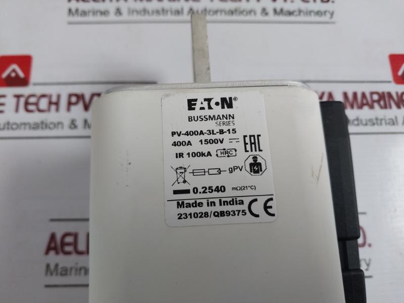 Eaton Pv-400A-3L-b-15 Bussmann Series Photovoltaic Fuse Rev A 400A 1500V 100Ka