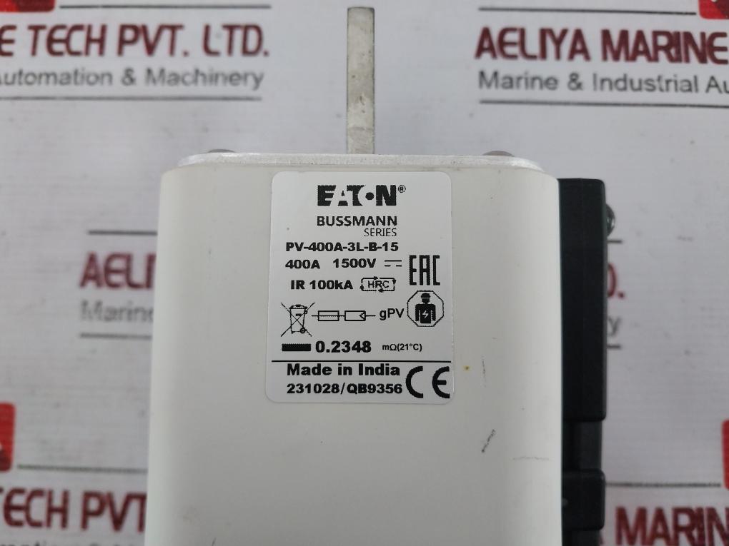 Eaton Pv-400A-3L-b-15 Bussmann Series Photovoltaic Protection Fuse 400A Ir 100Ka