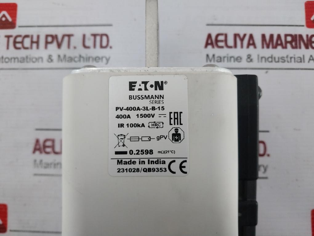 Eaton Pv-400A-3L-b-15 Bussmann Series Photovoltaic Protection Fuse Ir 100Ka
