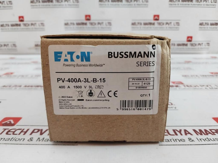Eaton Pv-400A-3L-b-15 Bussmann Series Photovoltaic Protection Fuse Ir 100Ka 4129