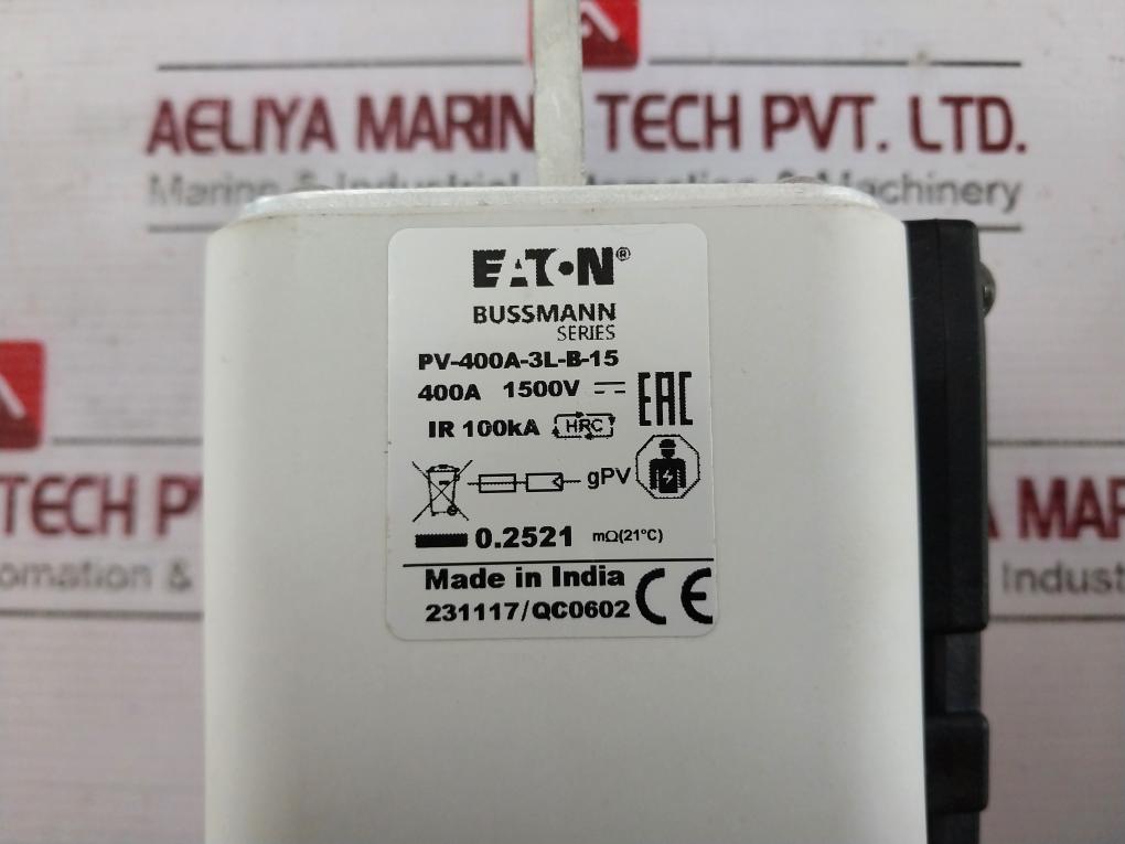 Eaton Pv-400A-3L-b-15 Photovoltaic Fuse 400A 231117/Qc0602 Bussmann Series