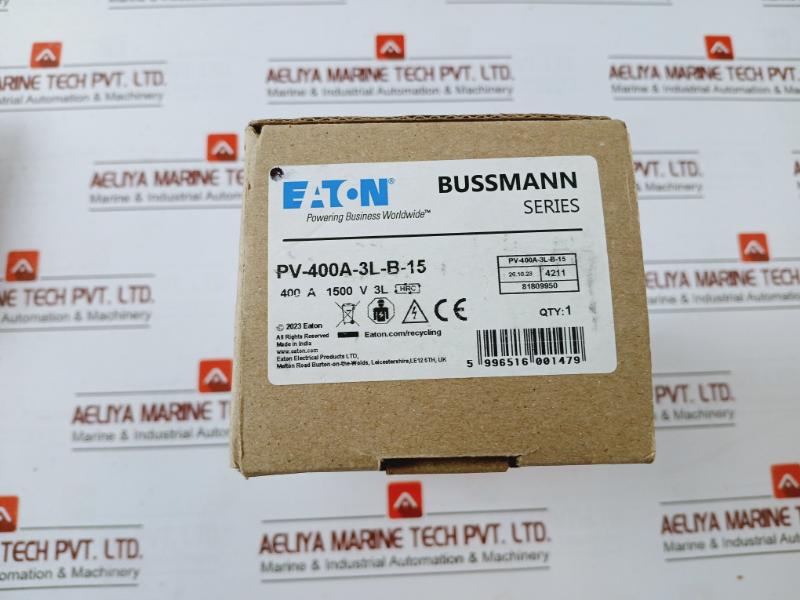 Eaton Pv-400A-3L-b-15 Photovoltaic Fuse Ir 100Ka