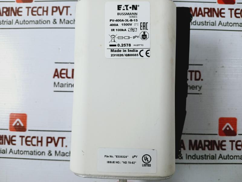 Eaton Pv-400A-3L-b-15 Photovoltaic Fuse Ir 100Ka