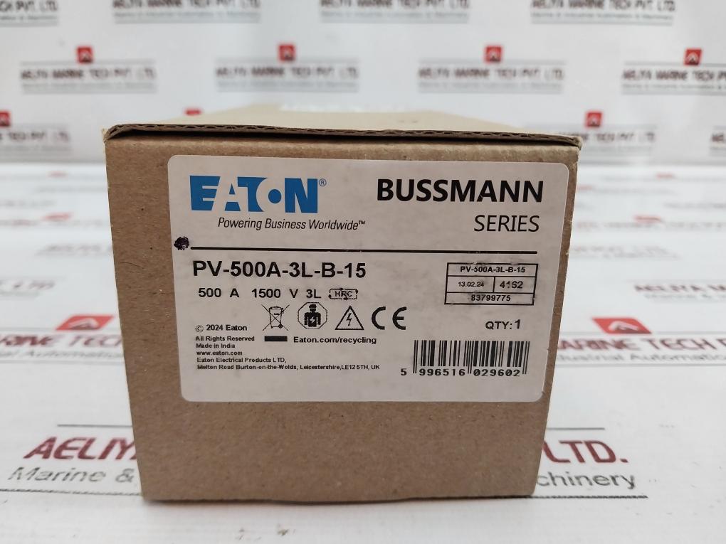 Eaton Pv-500A-3L-b-15 Bussmann Series Fuse 500A 1500V Hrc Ir 100Ka